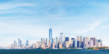 New York City silueti. Manhattan Gökdelenleri Panoraması