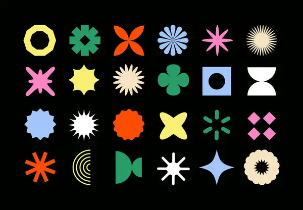 Αφηρημένα Γεωμετρικά Σχήματα Δέσμη Σύγχρονες Πρωτόγονες Ελβετικές Αισθητικές Μορφές Σχεδιασμός Royalty Free Εικονογραφήσεις Αρχείου