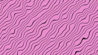 Soyut pembe arka plan ve siyah dalgalar. Moda soyut fon. 4K canlandırmalı video.