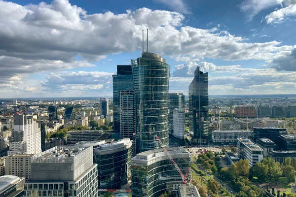 Warschauer Stadt Mit Modernem Wolkenkratzer Polen Warschauer Innenstadt Aus Der — Stockfoto