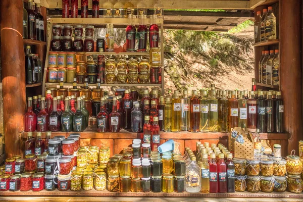 Zabljak Montenegro Juli 2021 Souvenirgeschäft Mit Hausgemachtem Honig Marmelade Und — Stockfoto