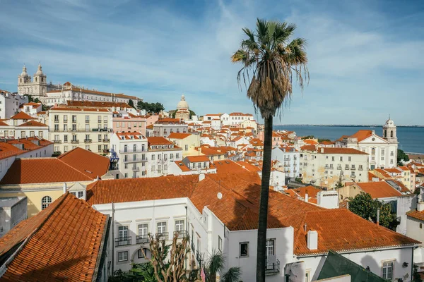Лиссабонский Городской Пейзаж Рассвете Португалия Знаменитый Вид Старый Город Лиссабона — стоковое фото