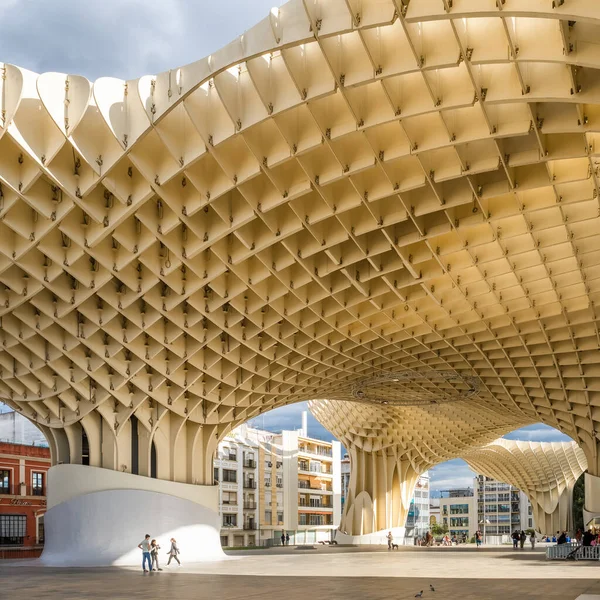 Севилья Испания Апреля 2022 Года Metropol Parasol Площади Plaza Encarnacion — стоковое фото
