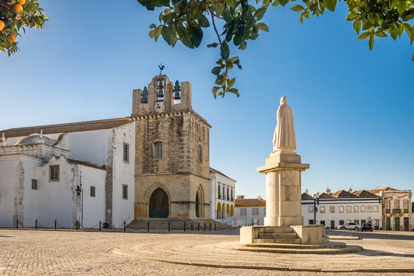 Faro Algarve Portekiz Deki Saint Mary Katedrali Faro Şehir Manzarası — Stok fotoğraf