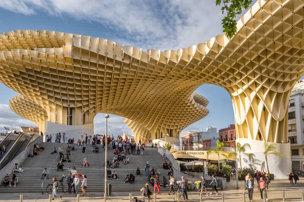 Seville Spain April 2022 Metropol Parasol Plaza Encarnacion Sevilla Spain —  Fotos de Stock