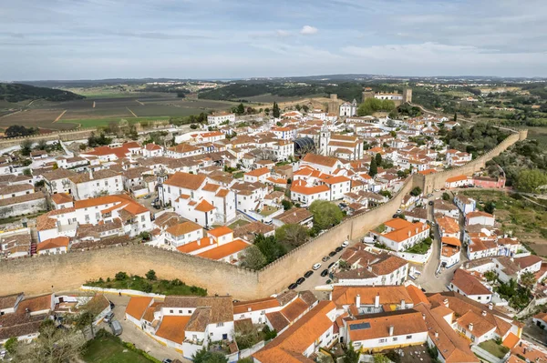 Aerial View Historic Town Obidos Peniche Portugal Aerial Shot Obidos — Foto de Stock
