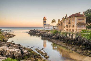 Santa Marta Deniz Feneri ve Cascais Müzesi Alacakaranlık, Lizbon Bölgesi, Portekiz
