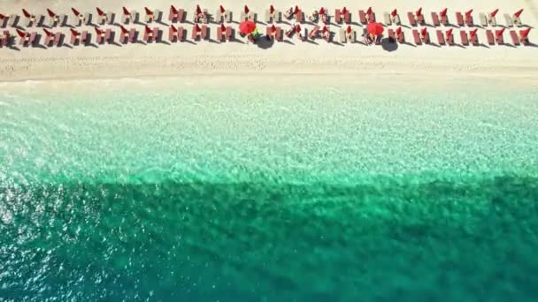 Beautiful Crystal Clear Azure Water Antisamos Beach Kefalonia Island Greece — Wideo stockowe