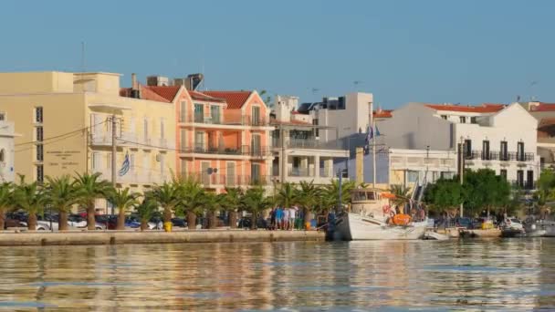 Argostoli Yunani Oktober 2021 Tepi Laut Kota Argostoli Ibu Kota — Stok Video