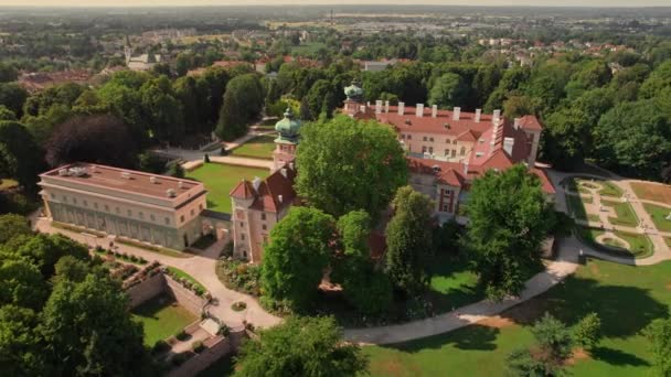Повітряний Вид Замок Ланкут Xvi Століття Колишній Польський Магнатський Будинок — стокове відео