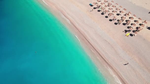 Beautiful Myrtos Beach Sunny Summer Day Kefalonia Island Ionian Sea — Stock Video
