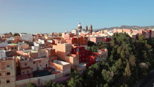 Aguimes Cityscape Parish Church San Sebastian Gran Canaria Canary Island — стокове відео
