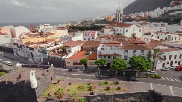 Vue Aérienne Ville Garachico Tenerife Îles Canaries Espagne Vue Ensemble — Video