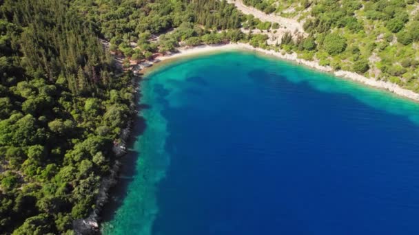 Vista Aérea Playa Chorgota Cefalonia Isla Jónica Grecia Playa Horgotá — Vídeos de Stock