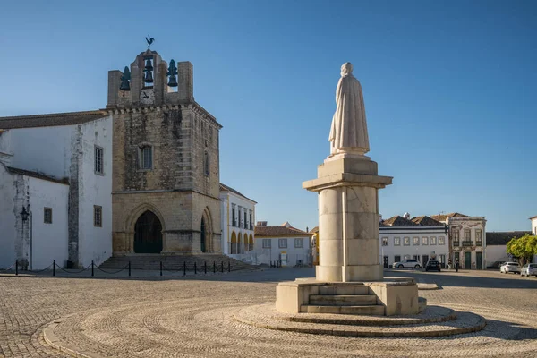 Katedra Świętej Marii Faro Algarve Portugalia Krajobraz Faro Widziany Dzwonnicy — Zdjęcie stockowe