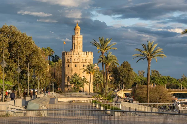 Torre Del Oro Sevilla Spania Utsikt Det Gylne Tårn Ved – stockfoto