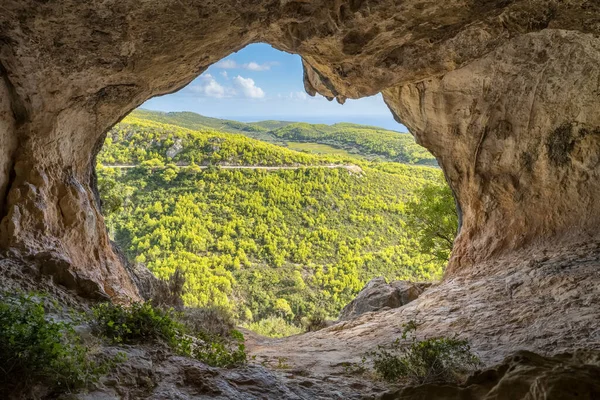 Άποψη Από Σπήλαιο Δαμιανός Στη Ζάκυνθο Ζάκυνθος Τοπίο Που Φαίνεται — Φωτογραφία Αρχείου