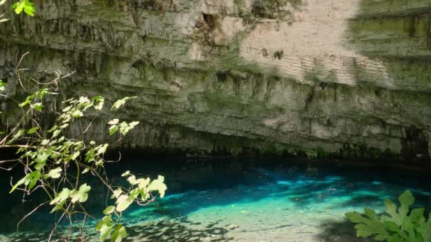 Zervati Karstic Cave Sami Village Kefalonia Ionian Islands Greece Crystal — Stock Video