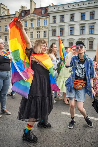 Wroclaw Polônia Junho 2022 Orgulho Lgbt Celebrando Amor Diversidade Durante — Fotografia de Stock