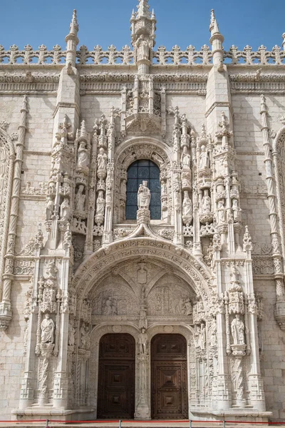Portekiz Lizbon Daki Jeronimos Manastırı Nın Tarihi Cephesi Hieronymus Manastırı — Stok fotoğraf