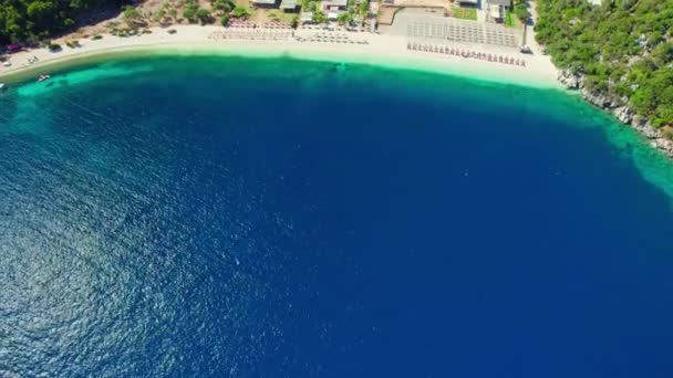 Beautiful Crystal Clear Azure Water Antisamos Beach Kefalonia Island Greece — Stock Video