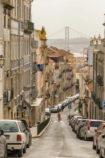 Lisboa Portugal Março 2022 Cidade Lisboa Com Famosa Ponte Abril — Fotografia de Stock
