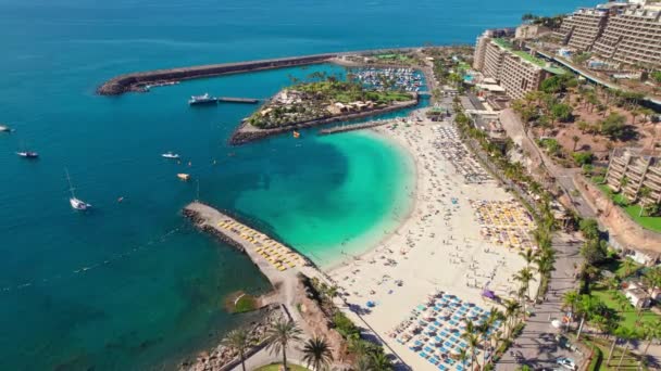 Vue Aérienne Plage Playa Verga Gran Canaria Îles Canaries Espagne — Video