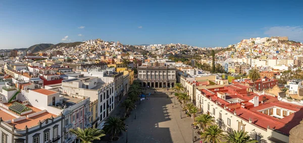 스페인 카나리아 카나리 팔마스 카나리아 수도는 날이면 경관을 수있다 산타아나 — 스톡 사진