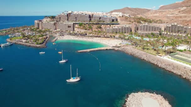 Aerial View Anfi Del Mar Beach Resort Gran Canaria Island — Stock Video