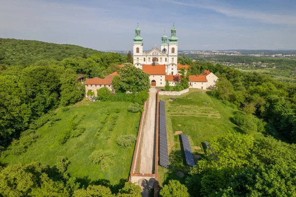 Camaldolese Kloster Bielany Krakow Stad Polen Flygfoto Över Det Kristna — Stockfoto