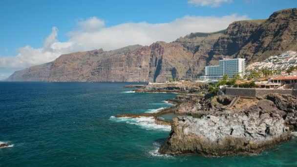 Paisagem Dos Los Gigantes Ilha Tenerife Espanha Piscina Natural Los — Vídeo de Stock