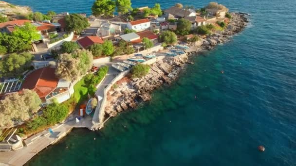 Desa Picturesque Mikro Nisi Saat Matahari Terbenam Pulau Zakynthos Yunani — Stok Video