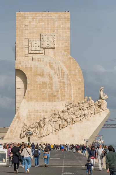葡萄牙里斯本 2022年3月26日 葡萄牙里斯本的发现纪念碑 历史纪念碑 广受欢迎的利斯波市地标 — 图库照片