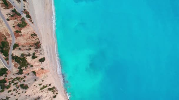Prachtig Strand Van Myrtos Het Eiland Kefalonia Ionische Zee Griekenland — Stockvideo