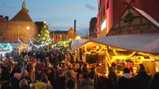Berlin Germany December 2022 Traditional Christmas Market Berlin Unidentified People — Stock Video