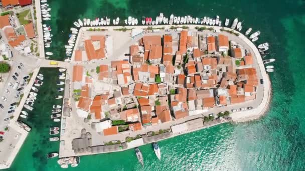 Old Town Tribunj Small Island Adriatic Sea Sunrise Dalmatia Region — Stock Video