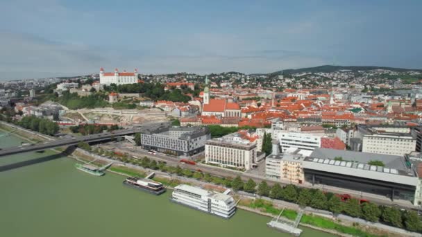 Paysage Urbain Bratislava Été Slovaquie Vue Aérienne Panoramique Capitale Slovaque — Video