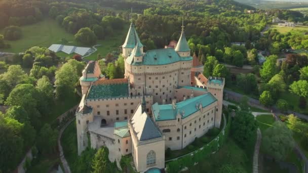 Vue Aérienne Château Médiéval Bojnice Site Patrimoine Mondial Unesco Slovaquie — Video