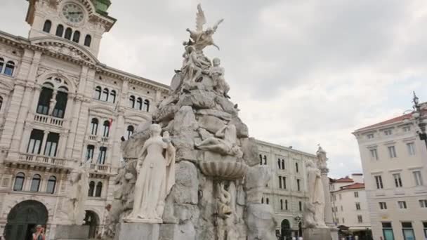 Triest Włochy Września 2023 Ratusz Trieście Placu Piazza Unita Italia — Wideo stockowe