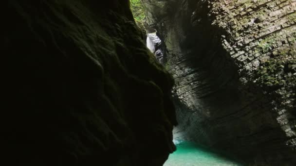 Cachoeira Kozjak Soca Valley Eslovênia Bela Cachoeira Kozjak Parque Nacional — Vídeo de Stock