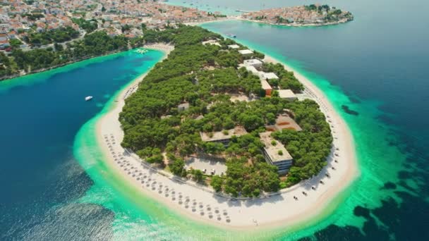 Hermosa Playa Primosten Costa Del Mar Adriático Croacia Capturado Día — Vídeos de Stock