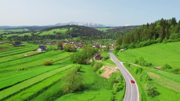 Polonya Nın Yaz Mevsiminde Arka Planda Tatra Dağları Ile Birlikte — Stok video