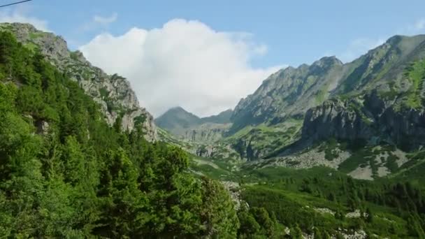 Passeio Teleférico Parque Nacional High Tatras Perto Lago Strbske Pleso — Vídeo de Stock
