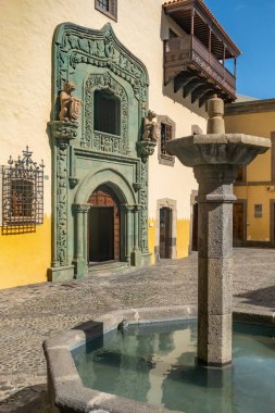 Casa del Colon evine veya Columbus House, Plaza del Pilar Nuevo, Las Palmas de Gran Canaria, Gran Canaria, Kanarya Adaları, İspanya