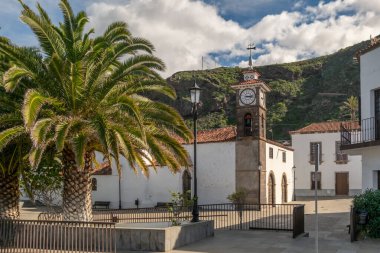 Plaza del Roasio Meydanı, İglesia de San Juan Kilisesi, San Juan de la Rambla kasabası, Tenerife, Kanarya Adaları, İspanya