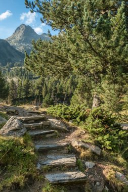 Benasque Vadisi 'ndeki Aigualluts uçaklarının güzel manzarası Posets Maladeta Ulusal Parkı, Pyrenees Dağları, Aragon, İspanya