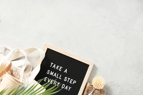 Take Small Step Every Day Letter Board Plastic Free Set — Stock Photo, Image