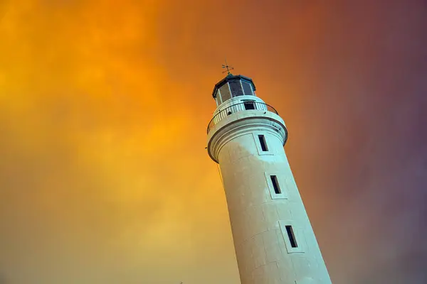 Farol Alexandroupolis Norte Grécia Durante Incêndios Desastrosos Agosto 2023 — Fotografia de Stock