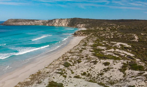 Pennington Bay Wspaniała Plaża Kangaroo Island Australia Południowa Widok Lotu — Zdjęcie stockowe