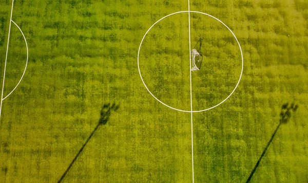 Soccer Field Countryside Aerial View Drone — Stock Photo, Image